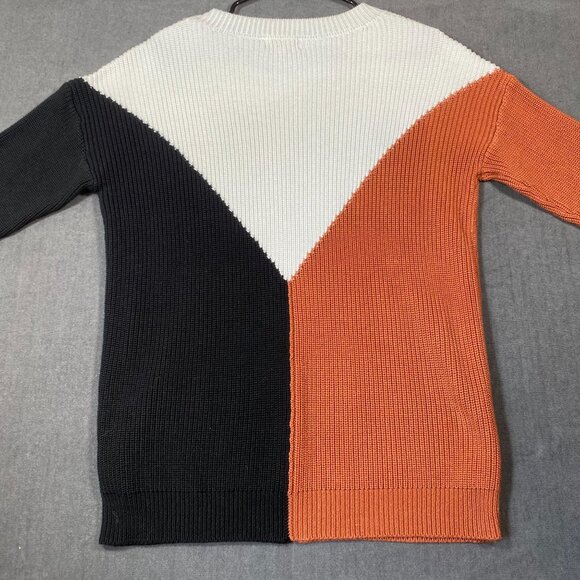 Pink Lily Colorblock Knit Crewneck Sweater Pullover Womens size Medium - Picture 7 of 9